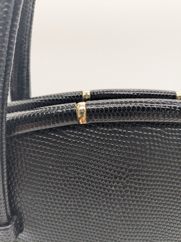 Vintage Meyers USA Lizard Skin Black Handtasche Abendtasche - Bild 4 von 15