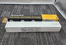 (QTY 4) SpaceAid ‎14ZZB-02BT-4LW Bamboo Drawer Divider Adjustable White 17-22 in