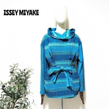 ISSEY MIYAKE Striped Pattern Pleated Jacket Pleats Please Size 2 F/S from Japan