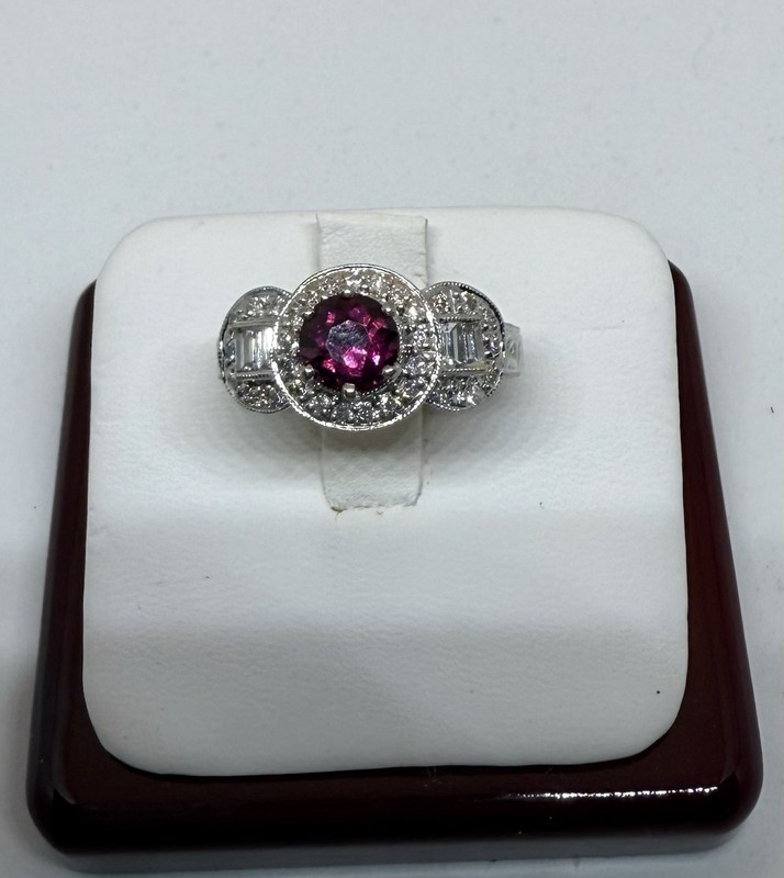 Natural Gemstone Diamond Ring New Jewelry 14k White Gold