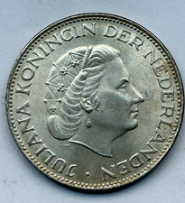 NETHERLANDS SILVER 2.5 Gulden 1966