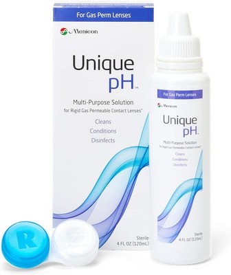 Menicon Unique pH Multi-Purpose Solution 4 fl oz (120ml) + RGP Lens Case