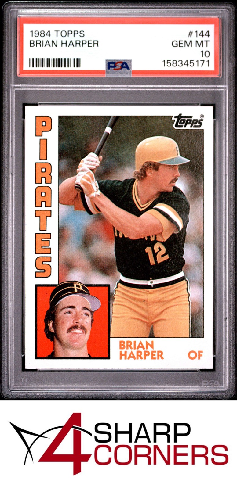 1984 TOPPS #144 BRIAN HARPER RC PIRATES PSA 10
