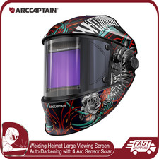 ARCCAPTAIN Welding Helmet Auto Darkening Large Viewing Arc Tig Mig Grinding Hood
