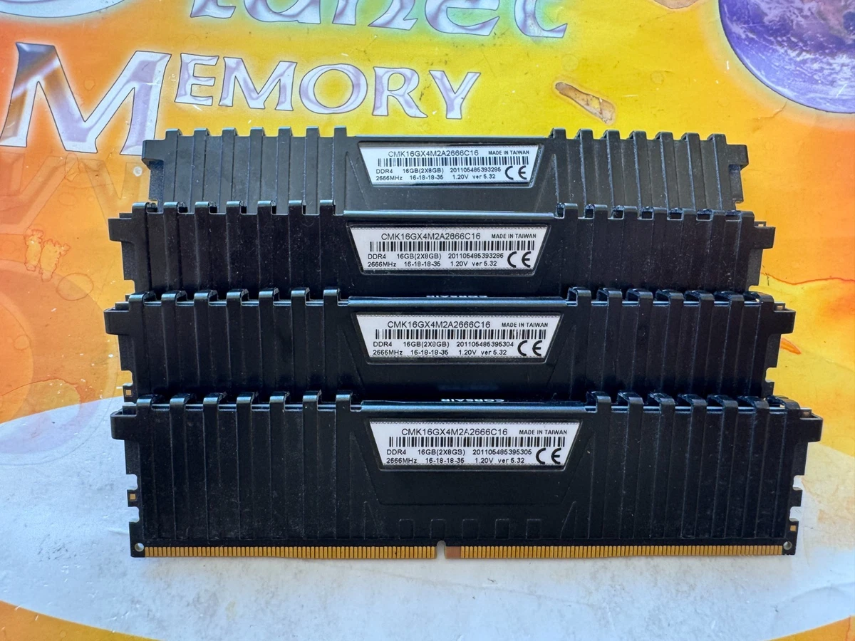 Corsair PC4-21300 (DDR4-2666) Bus Speed Computer RAM 16 GB Total