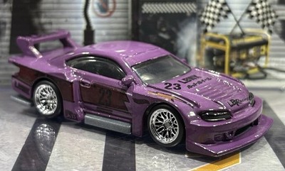 Hot Wheels LB Super Silhouette Nissan S15 CUSTOM Wheel Swap W/ Rubber Tires