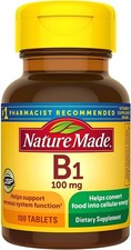 Nature Made Vitamin B-1 100mg Tablets - 2x 100 Count 200 Total 