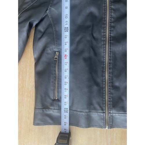 Giacca Guess Ecopelle Uomo Grande Nera Moto Cappuccio Staccabile Nuova - Foto 8 di 12