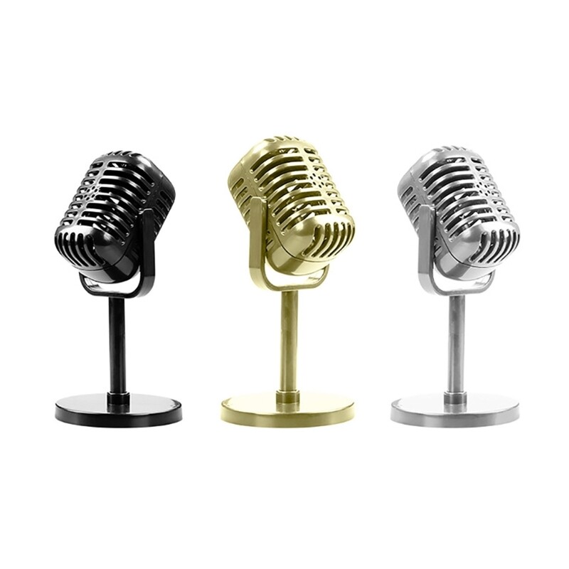 Plastics Fake Microphone Antique Microphone Decor Stand Microphone Costume Prop