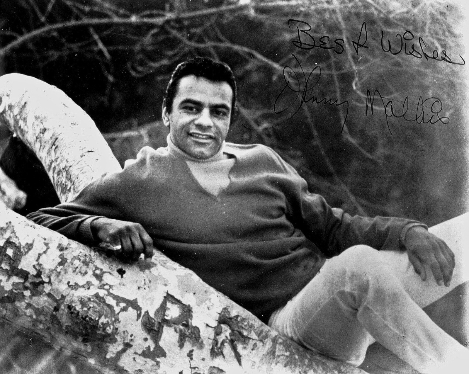 Johnny Mathis Rare Images RARE STILL SIGNED JOHNNY MATHIS | eBay