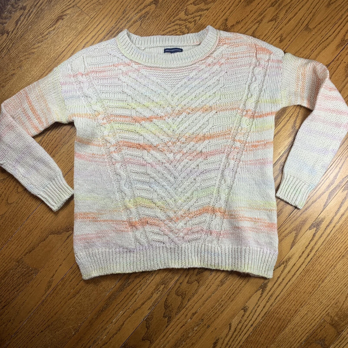 American Eagle Sweater Woman s Size Medium Long Sleeve Cable Knit