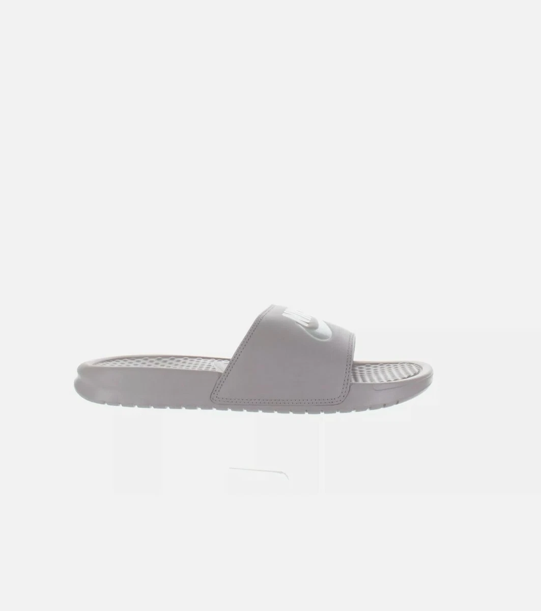 Nike Womens Benassi Particle Rose Metallic Silver Slides 343881
