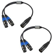 XLR Splitter Cable Dual XLR Female to XLR Male Y Splitter Microphone Cable XL...