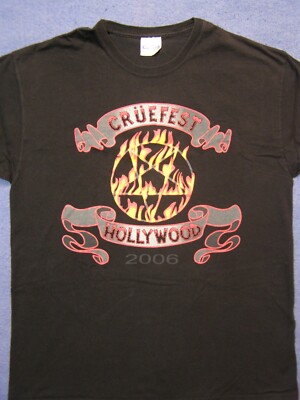 Crüefest Hollywood 2006 Concert T-Shirt TributeCharity Event Black Shirt Size L