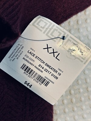 【ree-mama】 Liz Claiborne Lace Stitch Sweater Long Sleeves Women's XXL Mock