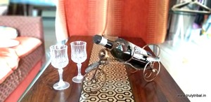 Home Decorative Wine Bottle Holder Riksha Use For Dinner Table