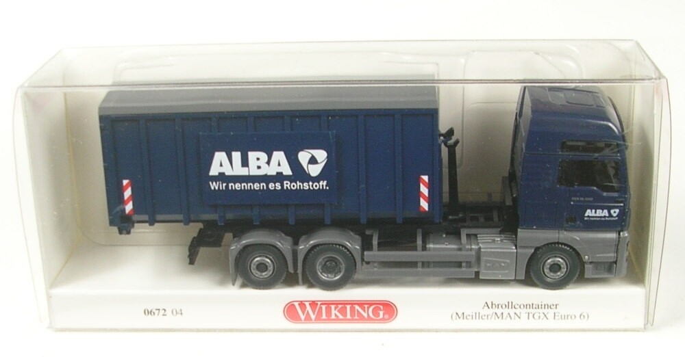 Man TGX Euro 6 Meiller Roll-off Container Alba 1:87 Wiking