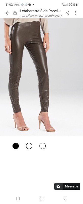 Natori – Espresso Vegan Leatherette Leggings (Size S)