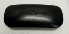 COACH New York Black Hard Clamshell Glasses Or Sunglasses Case GENUINE LEATHER