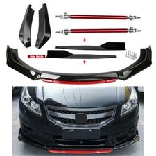 Front Bumper Lip Spoiler Body Kit+Side Skirt+Rear Lip For 2008 09 2010 Honda