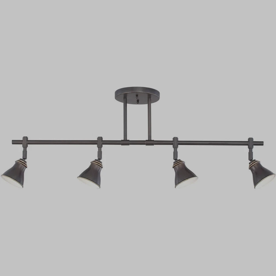 Luz halógena de vía fija Quoizel Signature 4 luces 36" de largo modelo: QTR10054PN Foto 2 de 4