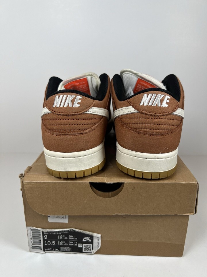 Size 9 Nike Dunk Pro ISO SB Low Dark Russet LIGHTLY WORN