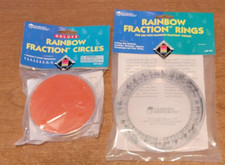 NEW Learning Resources 9 Rainbow Fraction Circles  5 Rings to be used together