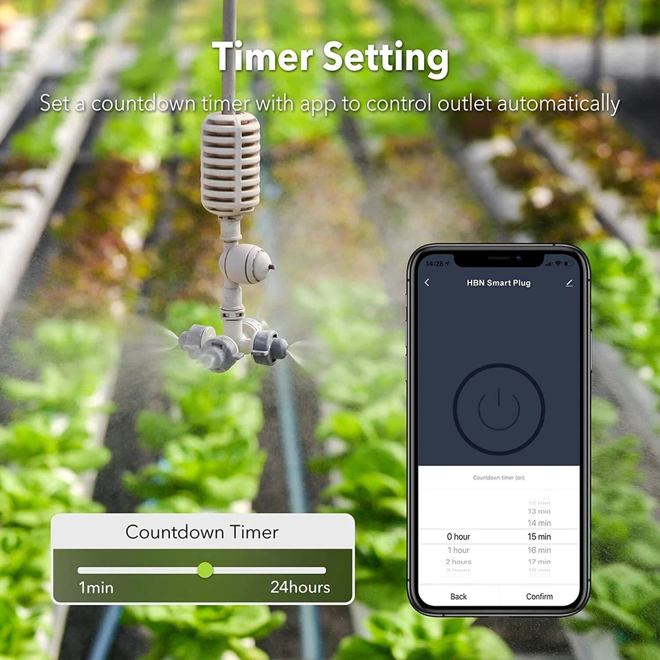 2 Pack Outdoor Smart WiFi Plug HBN Heavy Duty Wi-Fi Timer with 1 Grounded Outlet - Image 4 of 4