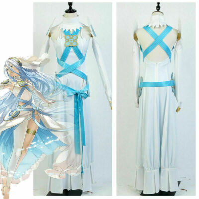 Fire Emblem Awakening/Fates Aqua Azura White Cosplay Suit Outfit Dress Costume#