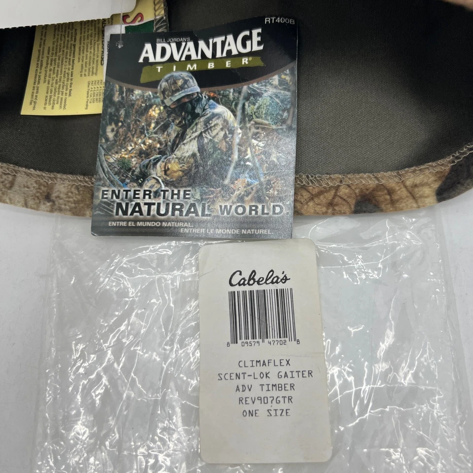 Vintage Cabelas Neck Gaiter Men One Size Fits All Camo Scentlok Advantage Timber - Image 3 of 4