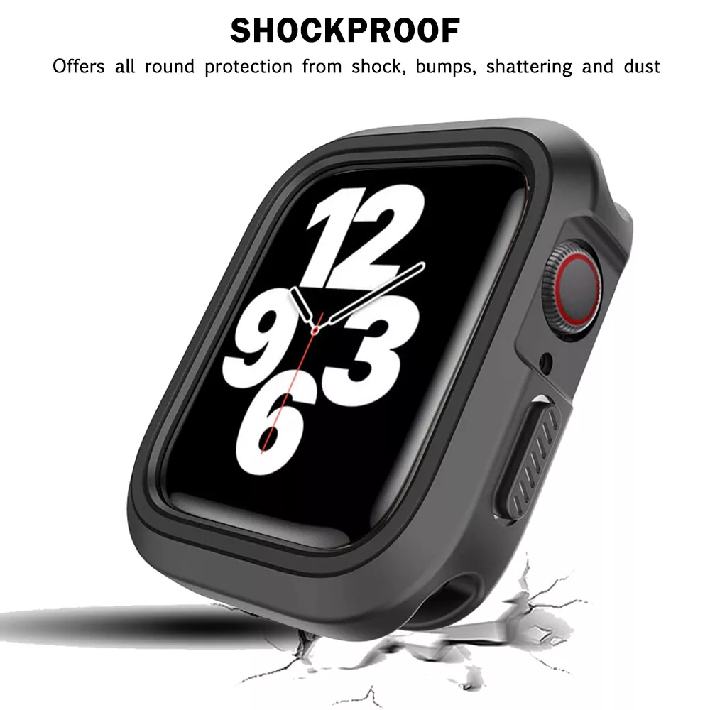 For Apple Watch Series 8 41/45MM Sport Slim Silicone Band&Full Cover Bumper  Case