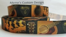 Grosgrain Ribbon Acoustic Guitars Martin Picks Strings Music Country Songs 7/8"