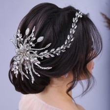 Wedding Hair Pieces for Brides, Handmade Bridal Hair Comb, Rhinestone Wedding