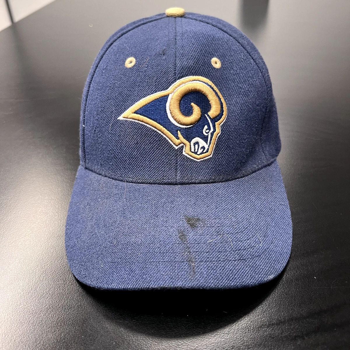 VINTAGE St Louis Rams Hat Cap Strap Back Blue Gold NFL Football Mens 90s