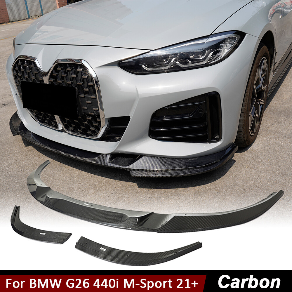 For BMW 4 Series G26 440i M Sport REAL CARBON Front Bumper Lip Spoiler Splitters
