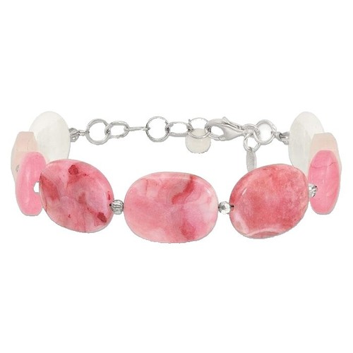 Sterling Silver Multi-Gemstone Bracelet Watch - Pink & Purple Stones Multi Stone Sterling Silver Bracelet: Moonstone, Amethyst  main image 4