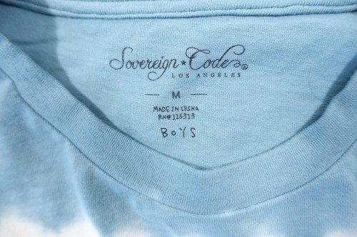 SOVEREIGN CODE MEDIUM KM376 TIE DYED LIGHT BLUE STRIPED TSHIRT MENS DEFECT - Picture 4 of 6
