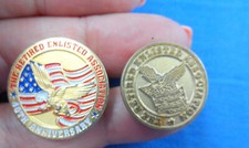 United States Military The Retired Enlisted Association Lapel Pin Lot of 2, TREA
