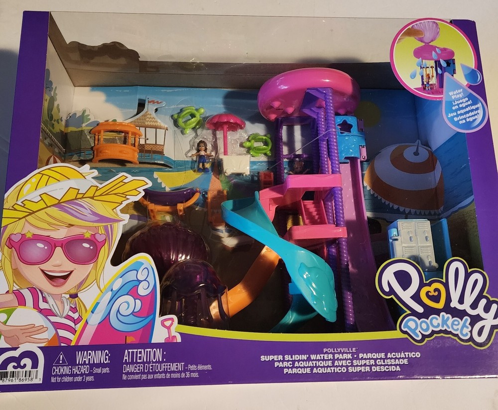 Polly Pocket Pollyville Super Slidin' Sliding Water Park Micro Play Set
