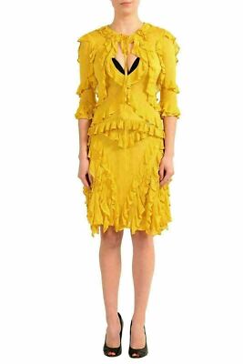 Dsquared2 Yellow 3/4 Sleeve Women's Knitted Sheath Dress US XS IT 38