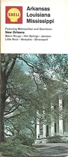 1968 SHELL OIL Road Map ARKANSAS LOUISIANA MISSISSIPPI Stanton Hall Natchez