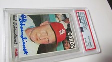 1970 Topps Red Schoendienst Signed Baseball Card PSA Certified