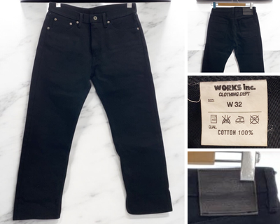 IRON HEART 21oz Corduroy Bottoms Black Size 32 - Rugged Casual 