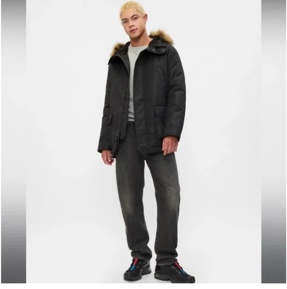 Gap Mens Size L Black ColdControl Max Snorkel Coat Long Sleeve