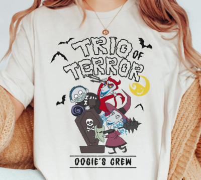 Lock Shock And Barrel Trio Of Terror Oogie'S Crew Shirt, Nightmare Before Christ