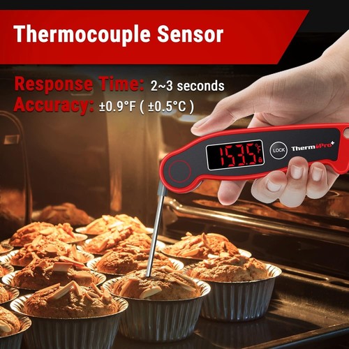 TP19 Termometro digitale impermeabile per carne per grigliare con retro ambidestro... - Foto 3 di 10