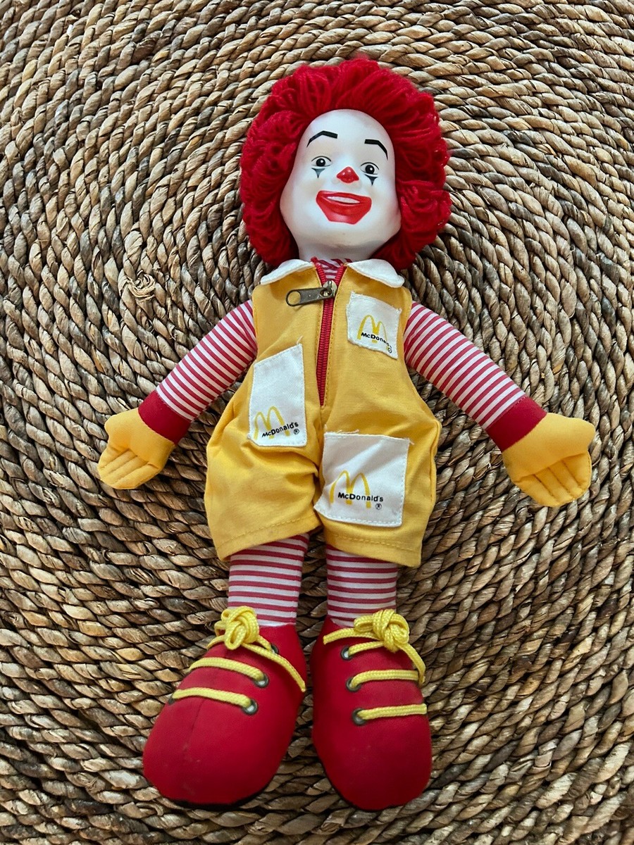 Vintage 1984 Mcdonald's Ronald Mcdonald Plush Clown Rag Doll 14