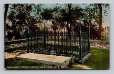 Postcard UT Salt Lake City Utah Brigham Young's Grave vintage 