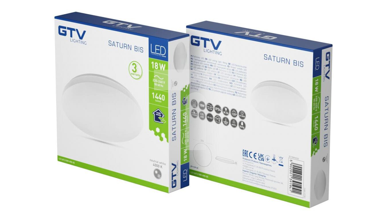SATURN BIS LED ceiling lamp, Ø315mm, 4000K, 18W, 1440lm, AC220-240V, 50/ /T2UK