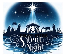 20oz Sublimation Tumbler Wrap Silent Night Ready To Press Heat Transfer